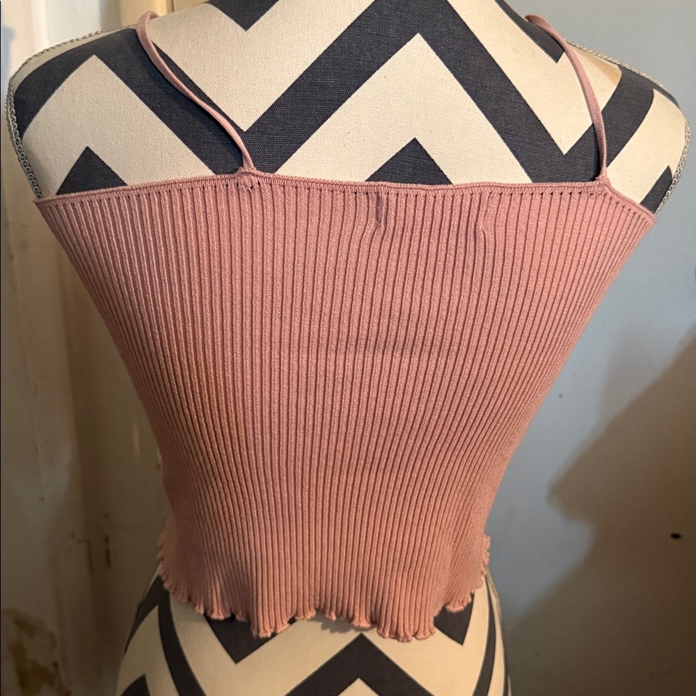 Sweet Generis Pink Ribbed Button-Front Women's Top - Picture 2 of 3